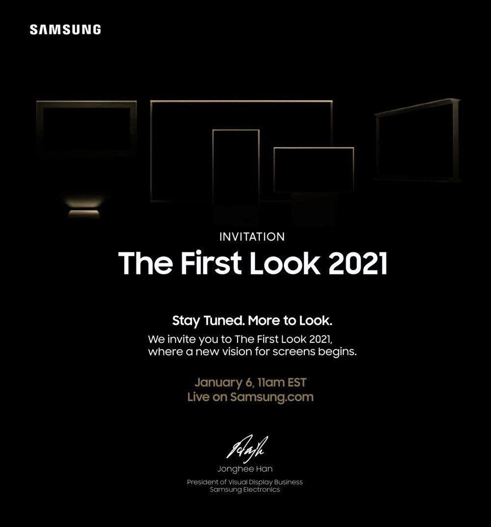 Samsung The First Look 2021 event invitation