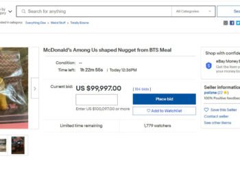 Among Us shaped Chicken Nugget on eBay