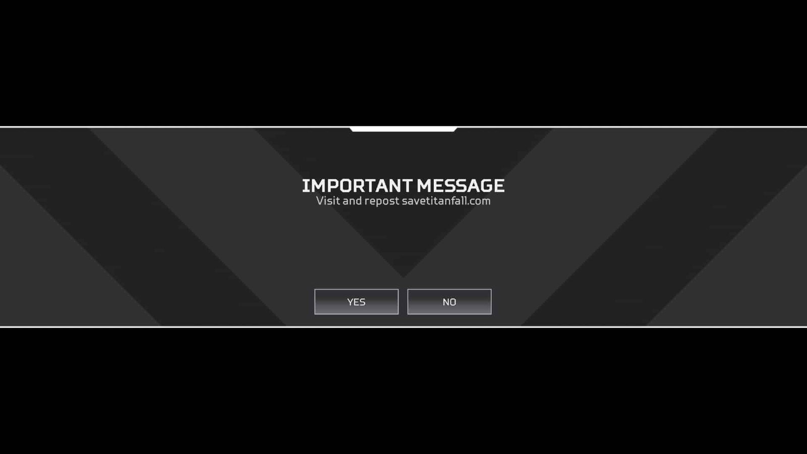 Apex Legends Important Message savetitanfall.com
