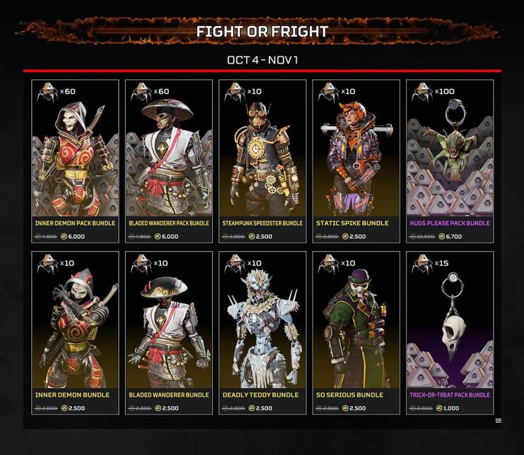 Apex Legends Fight or Fright Event Sale
