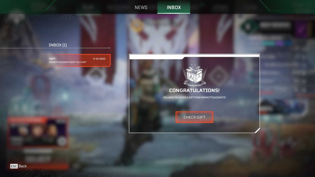 How to gift in Apex Legends Step 3